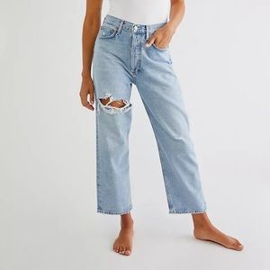 Agolde Light Blue Distressed Women Jeans